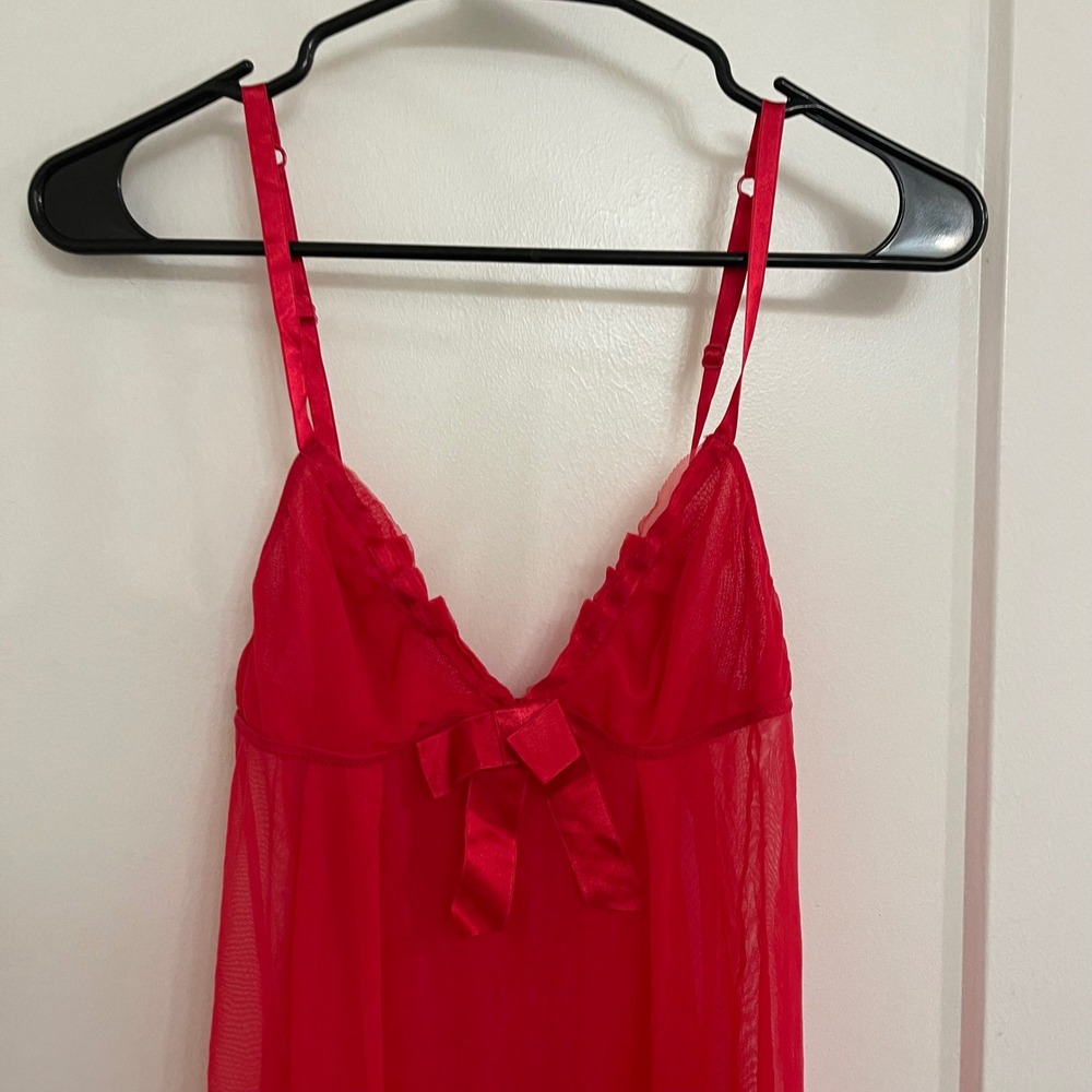 Vintage Y2K Victorias Secret 2006 Mini Babydoll Mesh Dress Lingerie Coquette